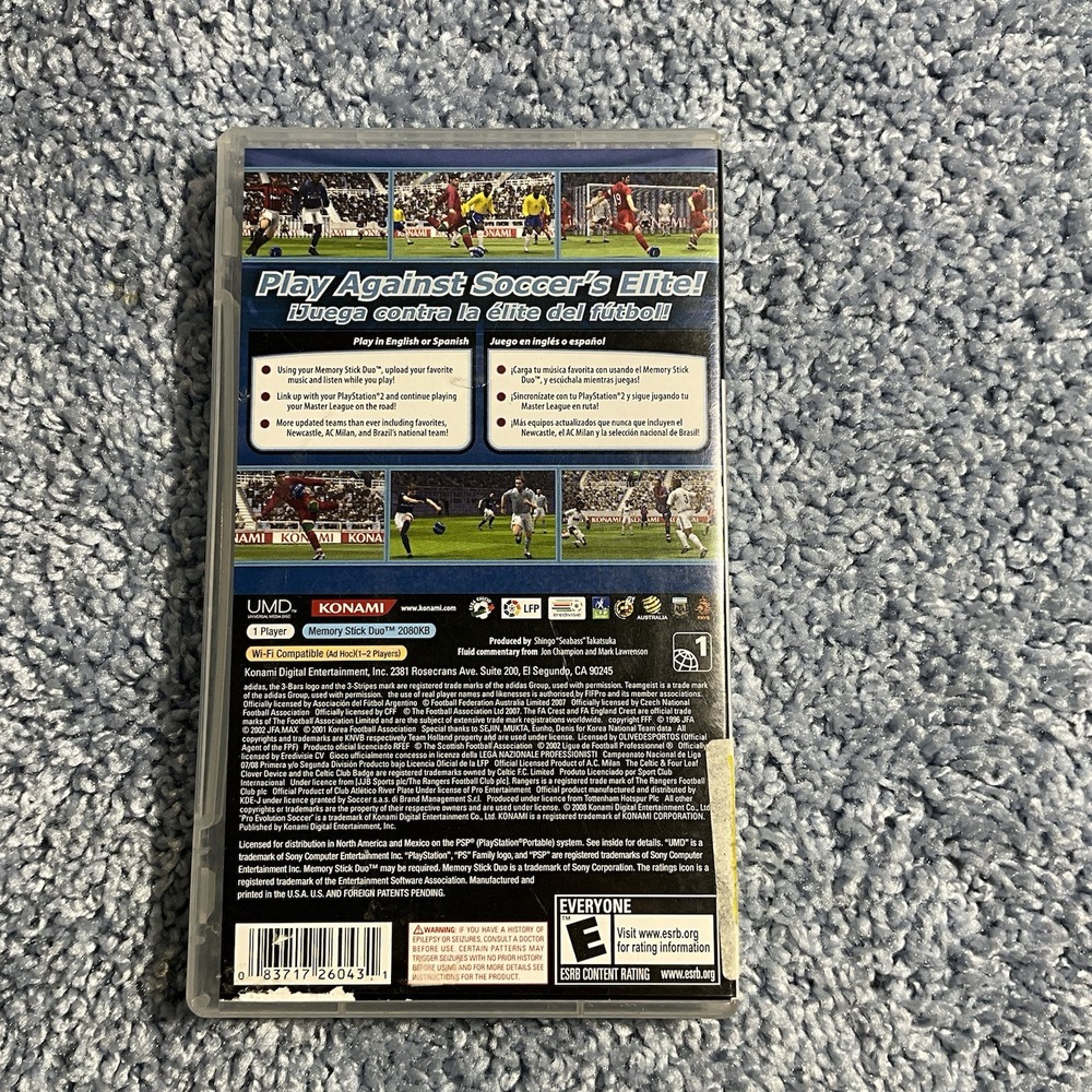 PSP GAME Pro Evolution Soccer 2008 PES Sony Playstation Portable. - Picture 2 of 7